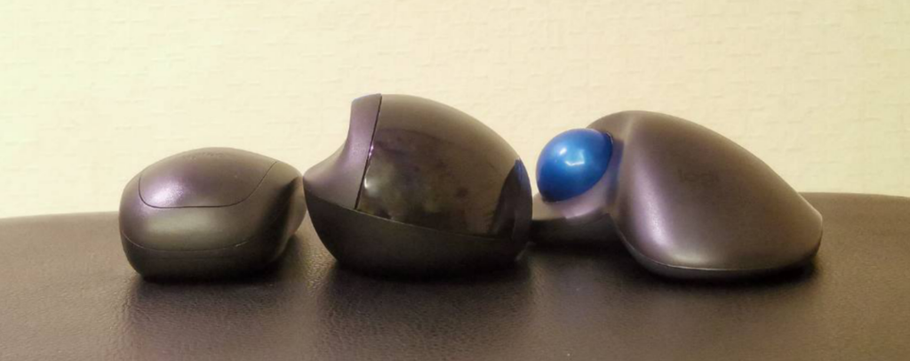 Microsoft Sculpt Ergonomic Mouse vs logitech trackball m570 side  เมาส์ ergonomic